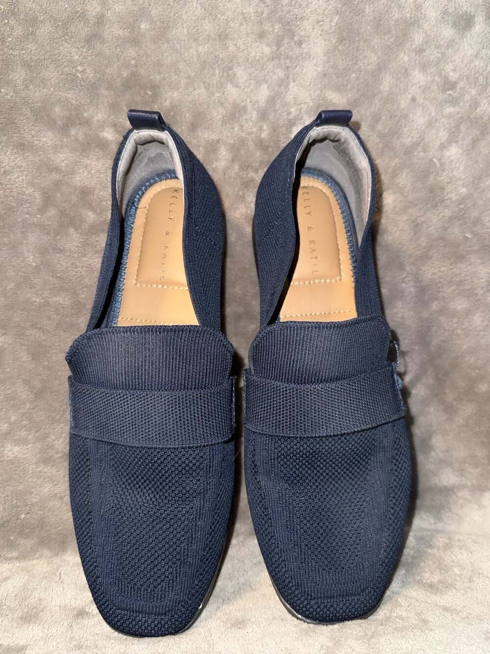 Kelly & Katie Women's Navy Knit Slip-On Loafers